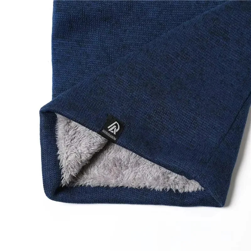 Unisex Cashmere-Like Plush Ring Scarf Knitted Snood Neck Warmer with Face Mask