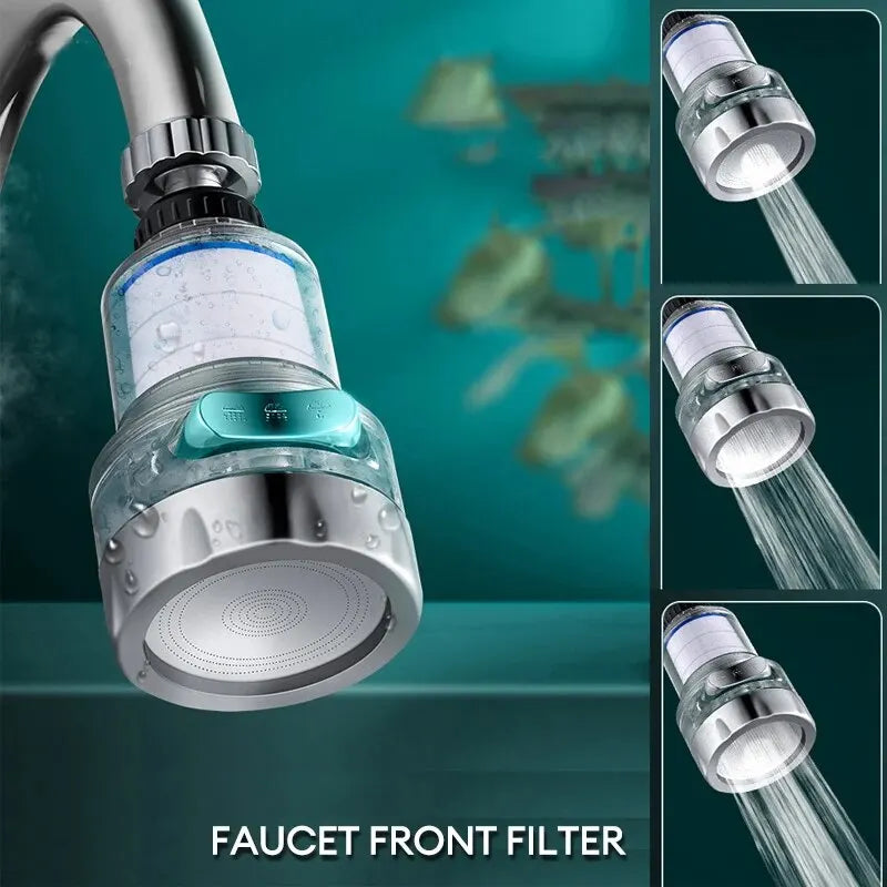 360° Rotating Faucet Water Filter Universal for Kitchen and Bathroom High-Density PP Cotton
