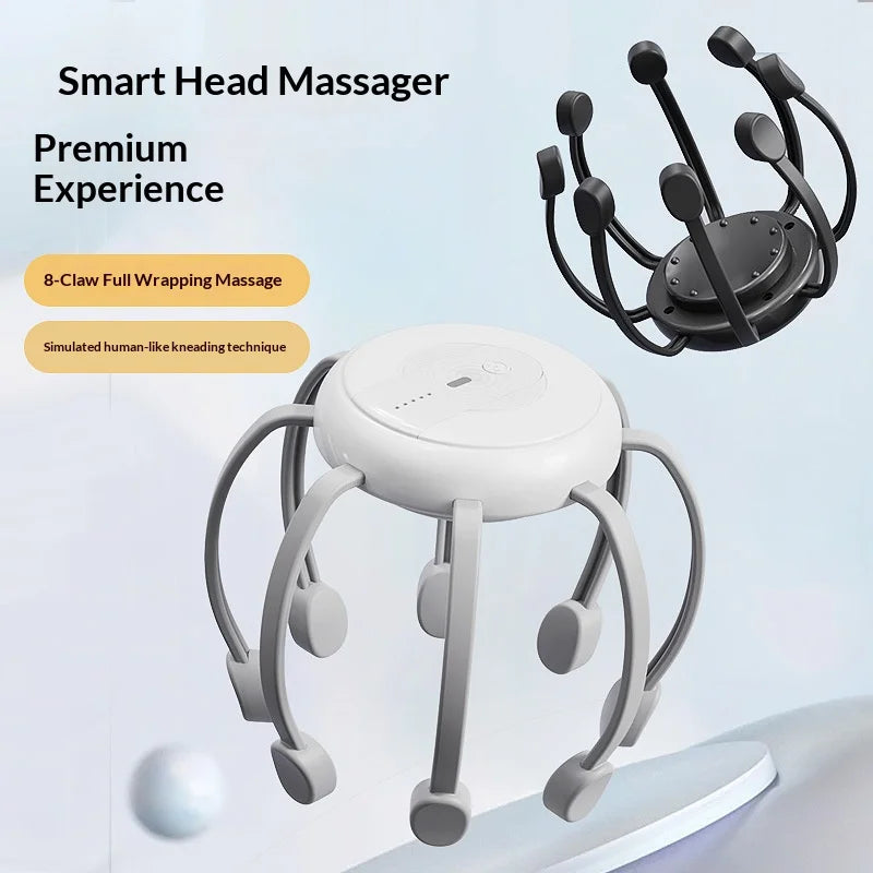 Cordless Electric Scalp Massager - 3 Modes 360° Head Massager & Portable Head Scratcher for Stress Relief