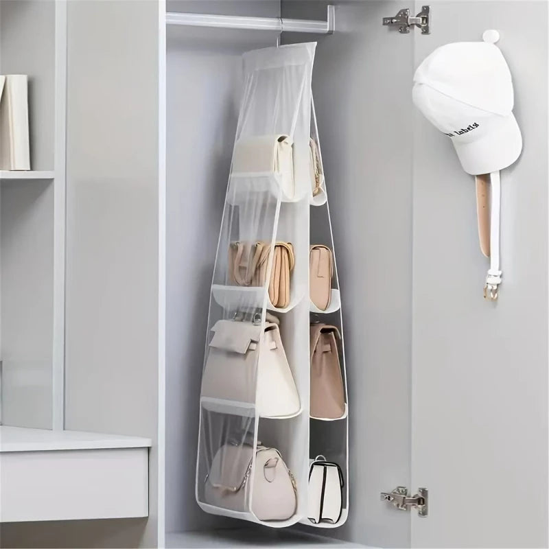 Hanging Bag Organizer 3/4-Layer Transparent Dust-Proof Storage, 36 x 110 cm (14.2 x 43.3 in) - 1-Pack