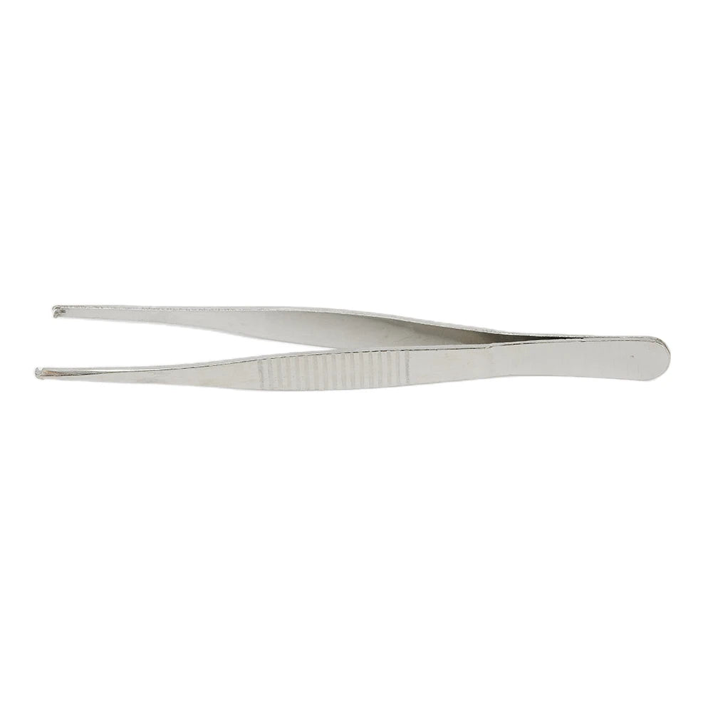 Toothed Tweezers 5 in (125 mm) Stainless Steel Precision Needle Holder for Suturing - 1 Pc
