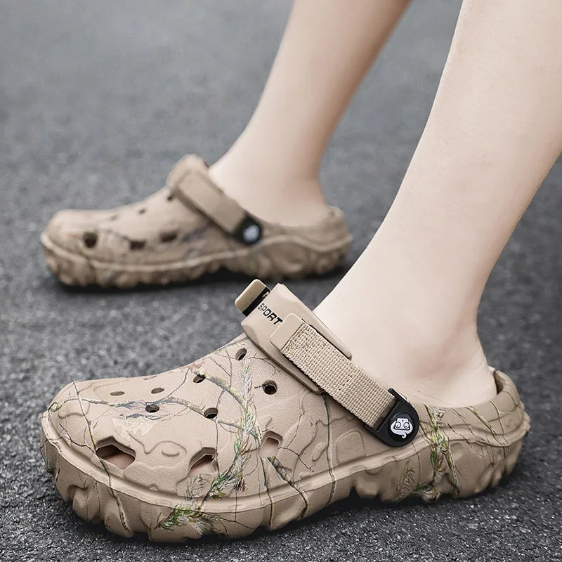 Men's Lightweight EVA Clog Sandals Non-Slip Slip-On Slides with Adjustable Buckle for Home & Garden