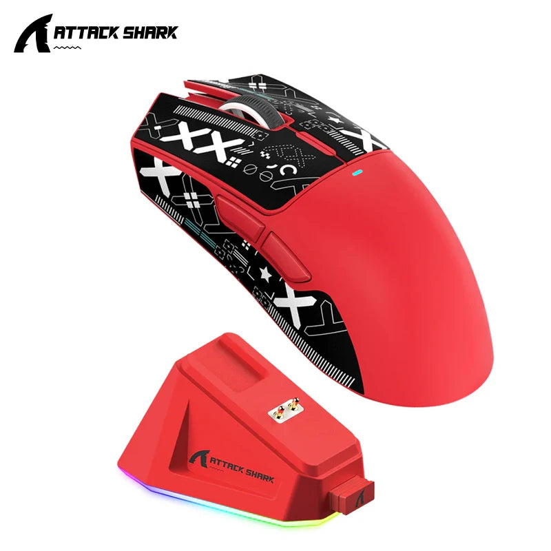 Wireless Gaming Mouse 22,000 DPI, 1000Hz Polling, Tri-Mode Bluetooth/2.4G/USB, Rechargeable with Magnetic RGB Charging Dock, Programmable Macros