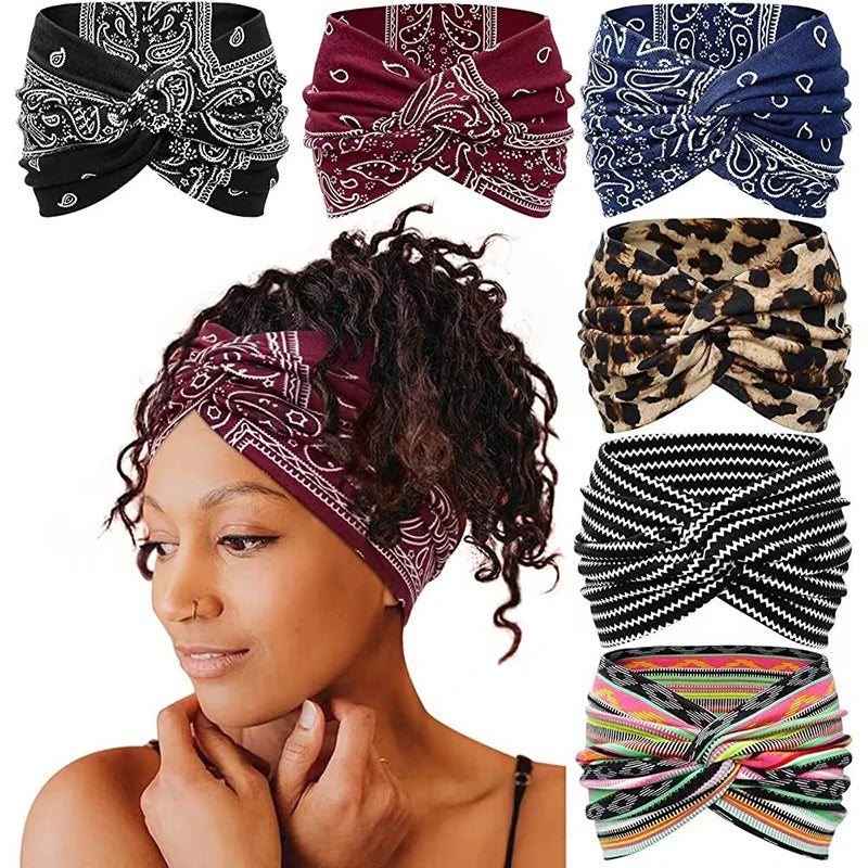 Extra Large Twisted Turban Headband for Women Wide Boho Yoga Workout Hair Band