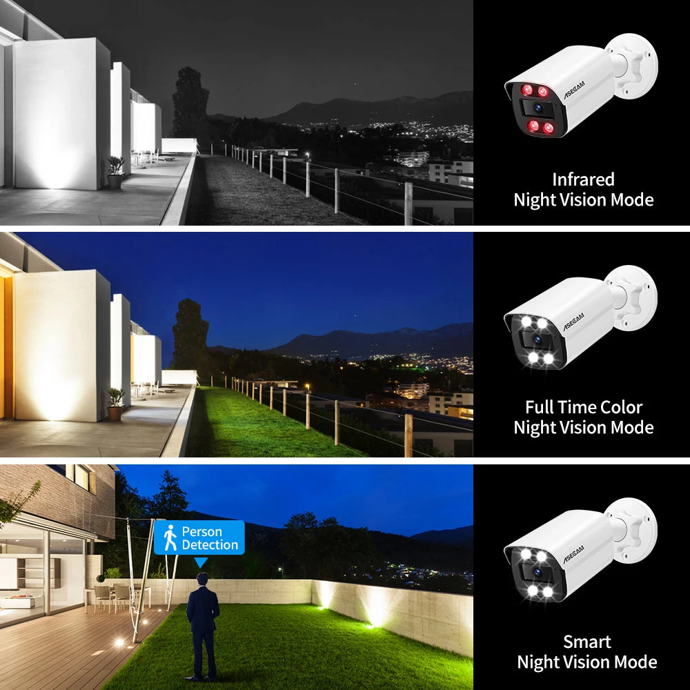 4K 8MP PoE Bullet IP Camera with Audio H.265 ONVIF Color Night Vision IP67 Metal Outdoor Surveillance