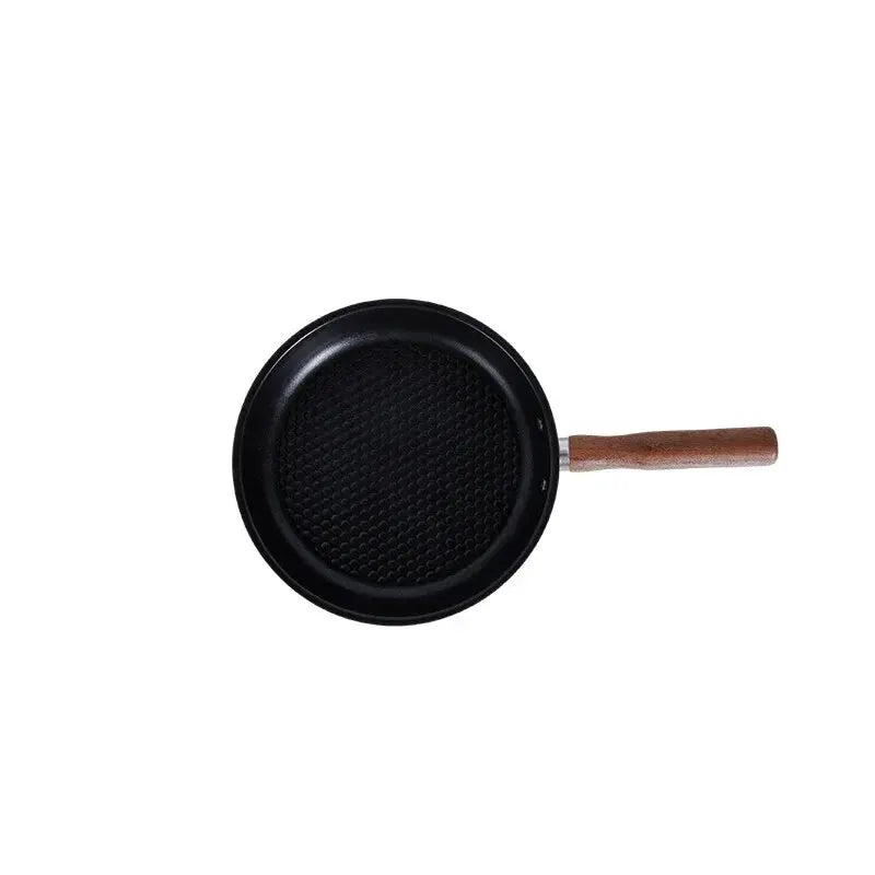 15-Inch (38 cm) Portable Non-Stick Camping Frying Pan with Detachable Wooden Handle Stainless Steel Travel Skillet for Camping & Backpacking