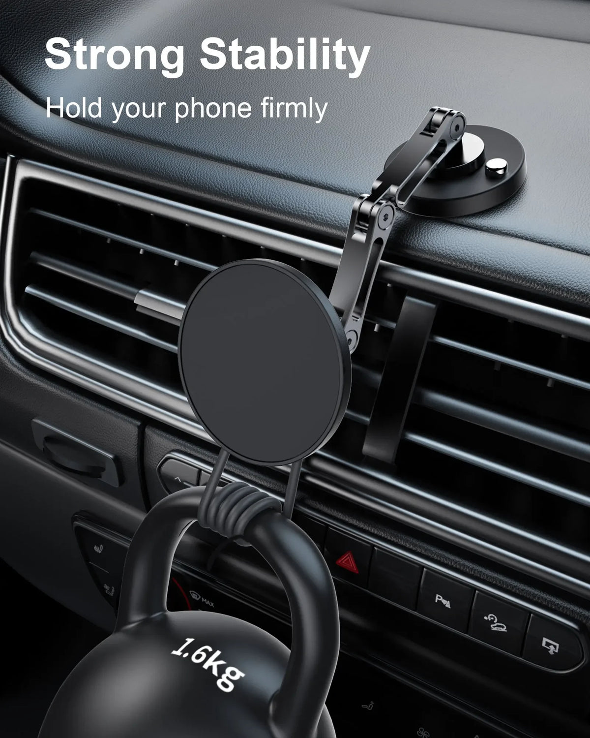 Magnetic Wireless Car Phone Charger Mount 15W Fast Charge 360° Rotating Dashboard & Windshield Phone Holder for iPhone and Android