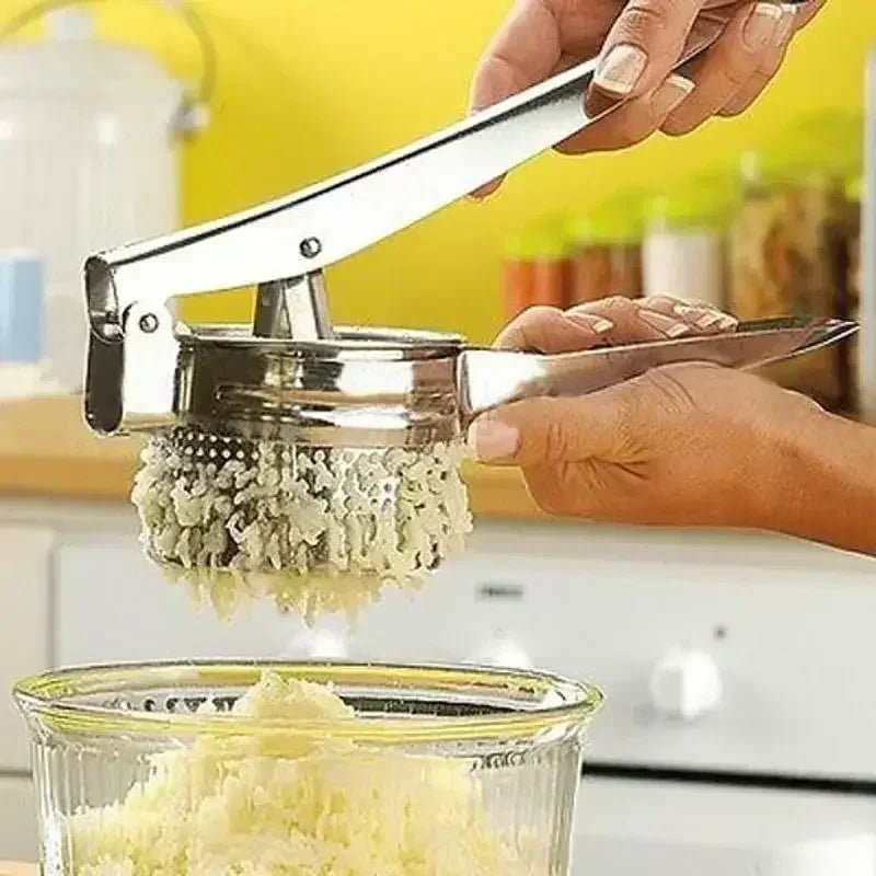 Stainless Steel Potato Ricer & Fruit Press - Handheld Masher for Mashed Potatoes, Purees & Juices