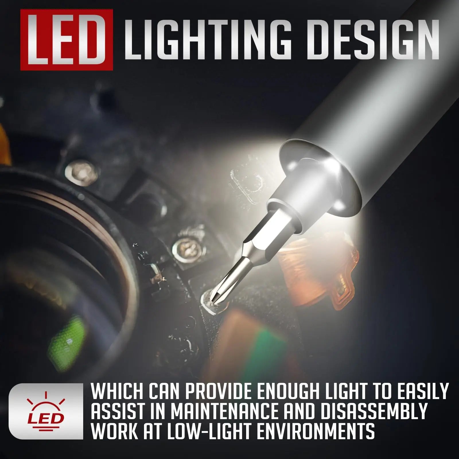 75-in-1 Cordless Precision Electric Screwdriver Set with LED Light and USB-C Charging, Magnetic Repair Kit for PC, iPhone, Camera, Watch, Glasses