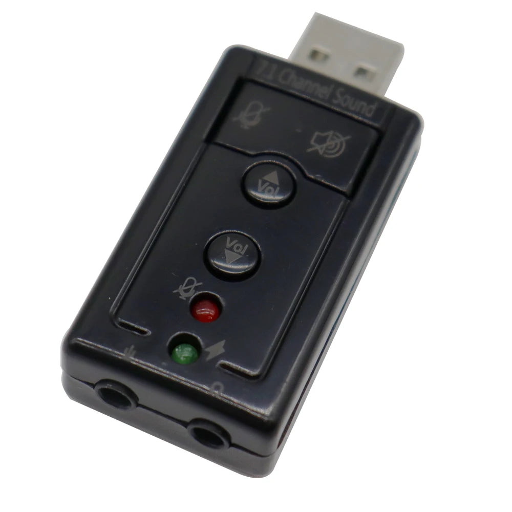 7.1 USB 2.0 External Sound Card Adapter Mini USB Audio Adapter for PC and Laptop Plug-and-Play Virtual 7.1 Stereo
