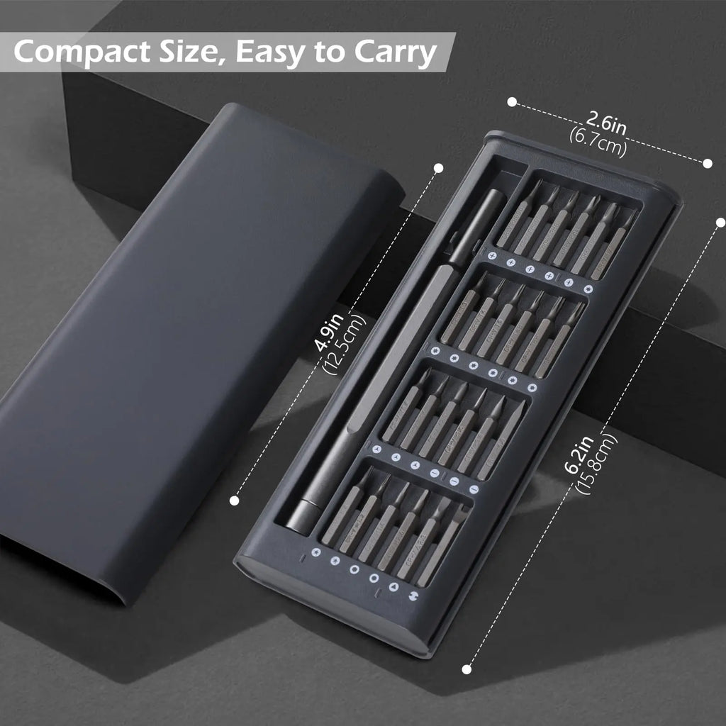25-in-1 Precision Magnetic Screwdriver Kit - S2 Bits for iPhone, PC, Laptop, Watch, Camera, Glasses