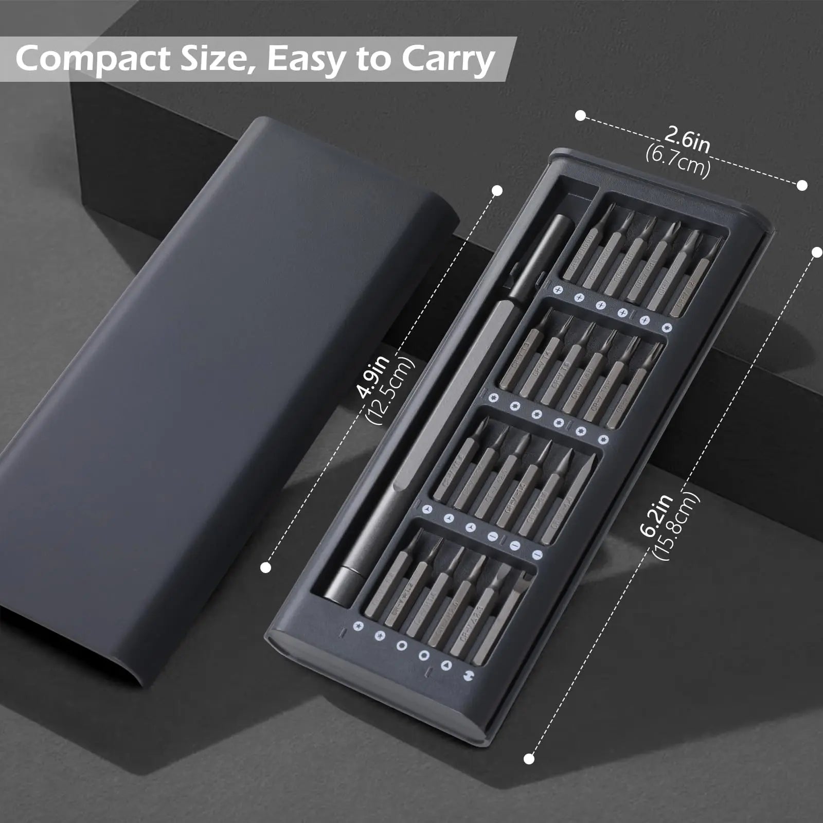 25-in-1 Precision Magnetic Screwdriver Kit - S2 Bits for iPhone, PC, Laptop, Watch, Camera, Glasses