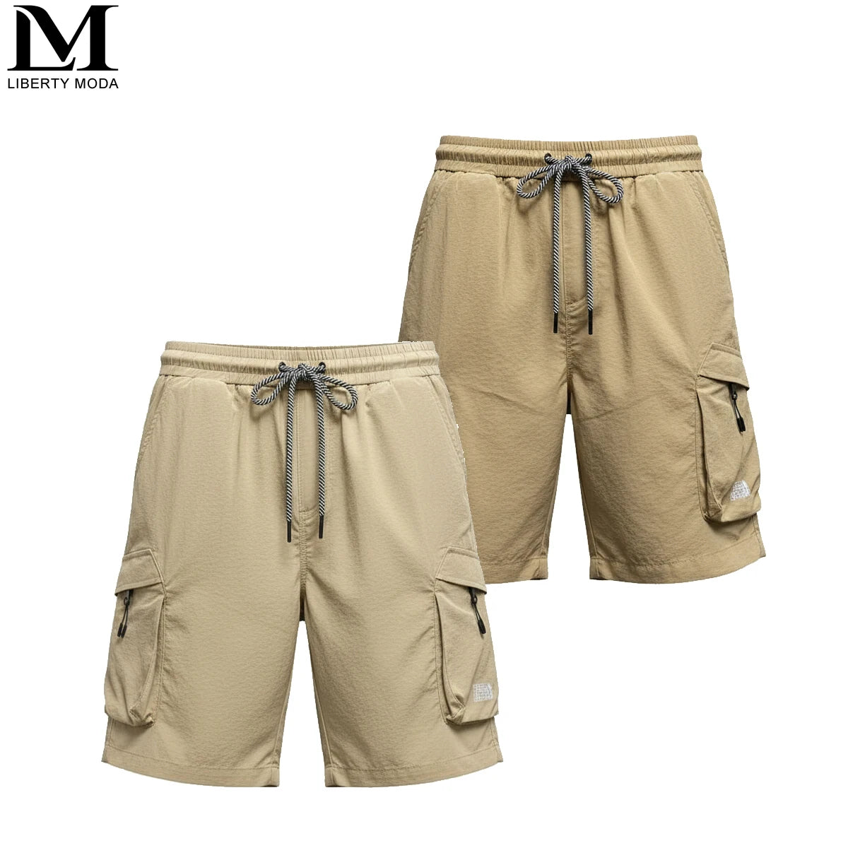 Men's Casual Loose Knee-Length Outdoor Work Shorts – Ice Silk Breathable 3/4-Length with Pockets