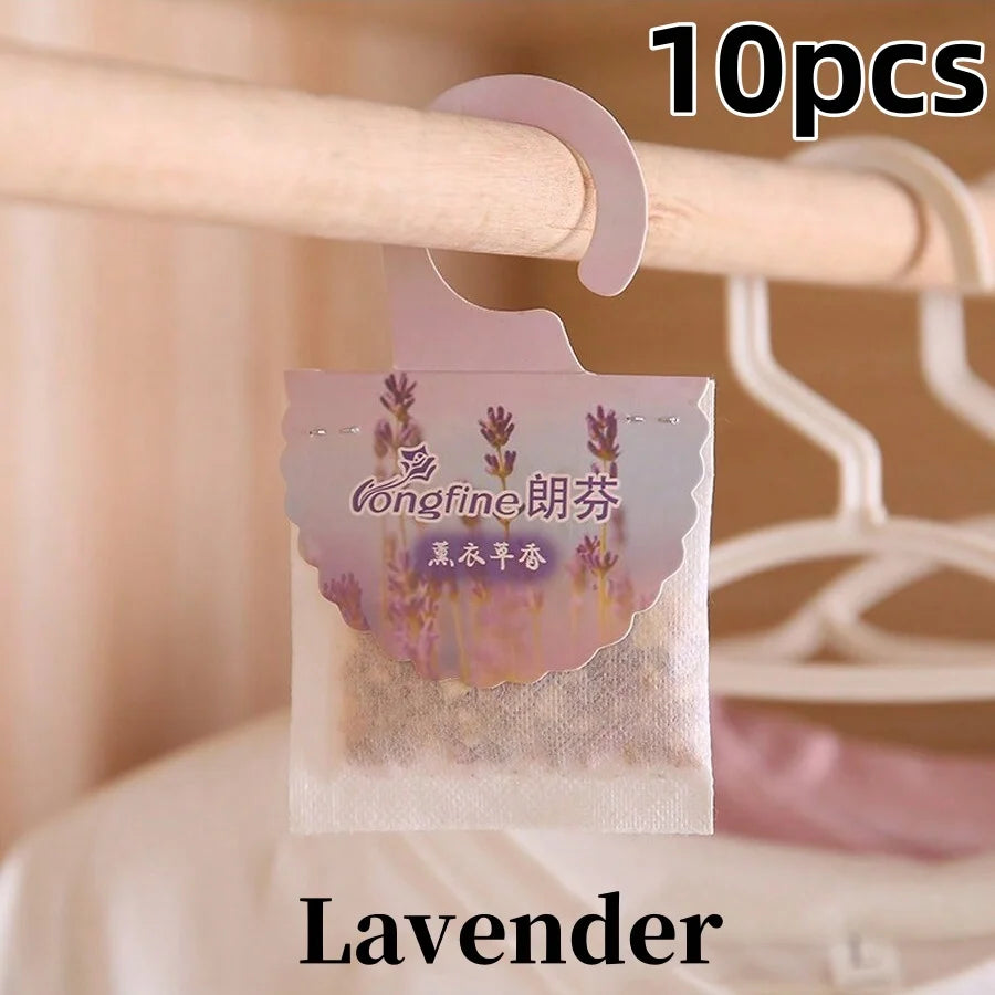 5/10-Pack Hanging Scented Sachets for Closet & Drawers — Long-Lasting Aromatherapy Air Freshener & Moth Repellent
