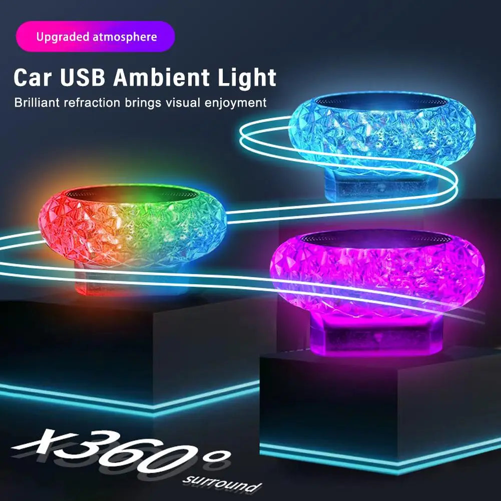 Portable USB LED Ambient Light for Car - Mini Plug and Play Interior Decorative Lamp