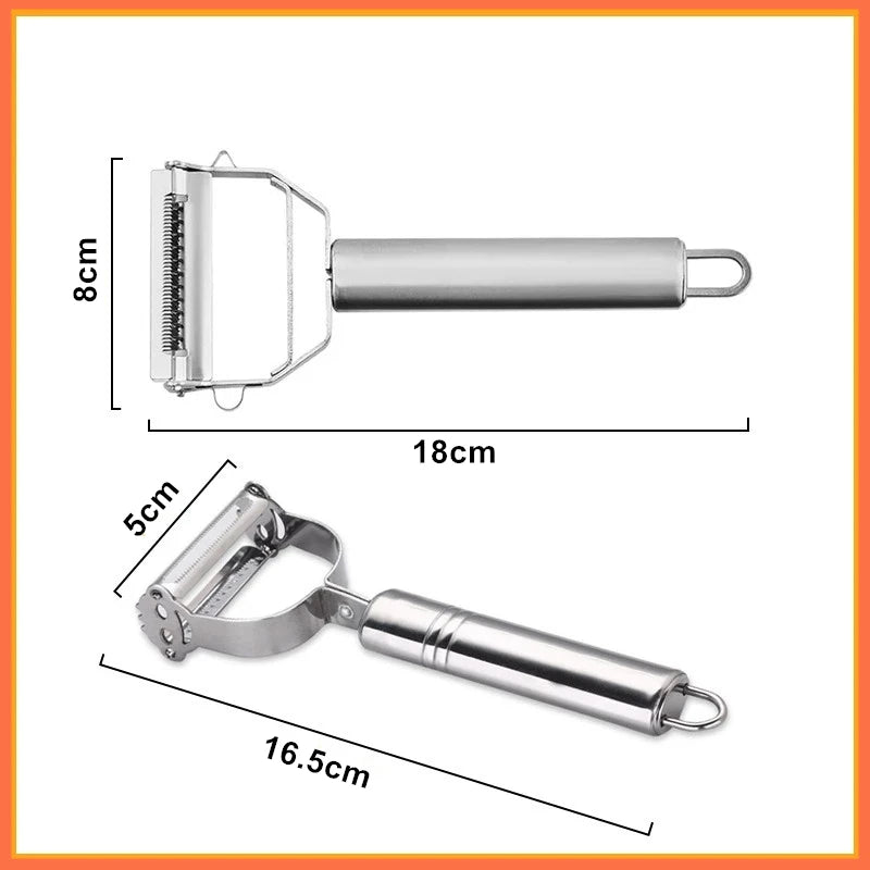 Stainless Steel Double-Head Vegetable Peeler - Multi-Function Fruit & Melon Peeler