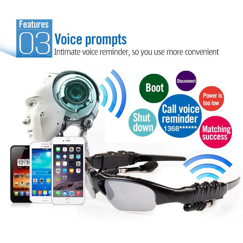 Bluetooth Smart Sunglasses with Polarized UV Protection and Stereo Open-Ear Headphones for Hiking & Outdoor