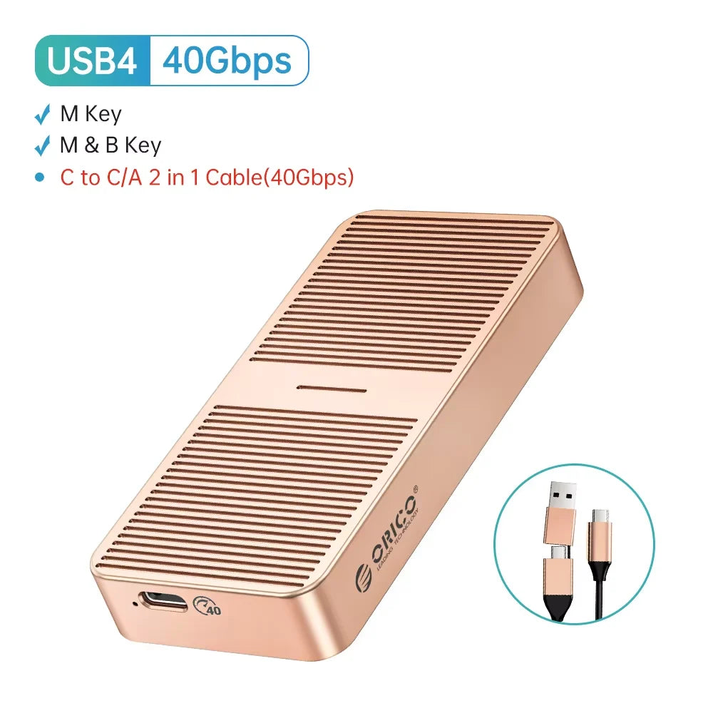 2.5-Inch SATA to USB3.0 Type-C HDD Enclosure — Tool-Free External Hard Drive Case (Up to 6TB, UASP)