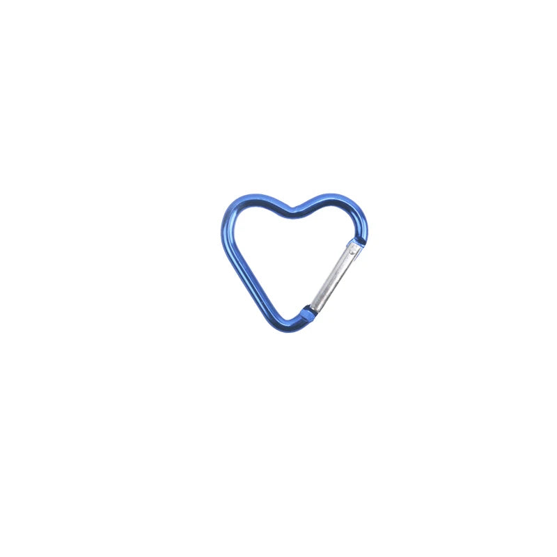 Heart-Shaped Aluminum Carabiner Keychain Clip for Keys, Water Bottles & Bags - Travel Hanging Hook