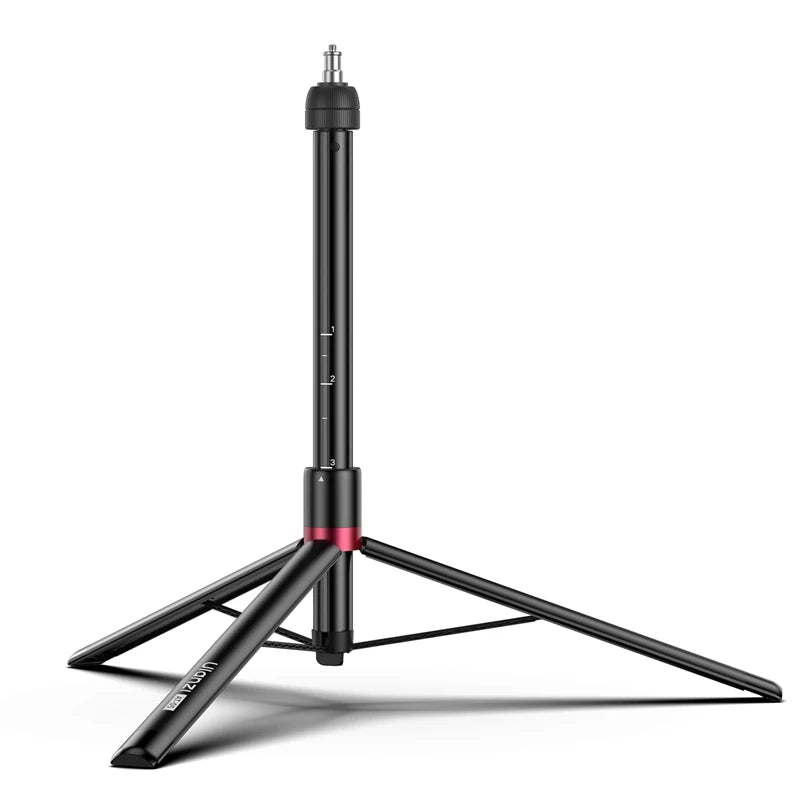 Heavy Duty 2M (6.6 ft) Foldable Light Stand Tripod with 1/4-inch (6.35 mm) Universal Mount for Photography, Video Lights, Cameras, Livestream