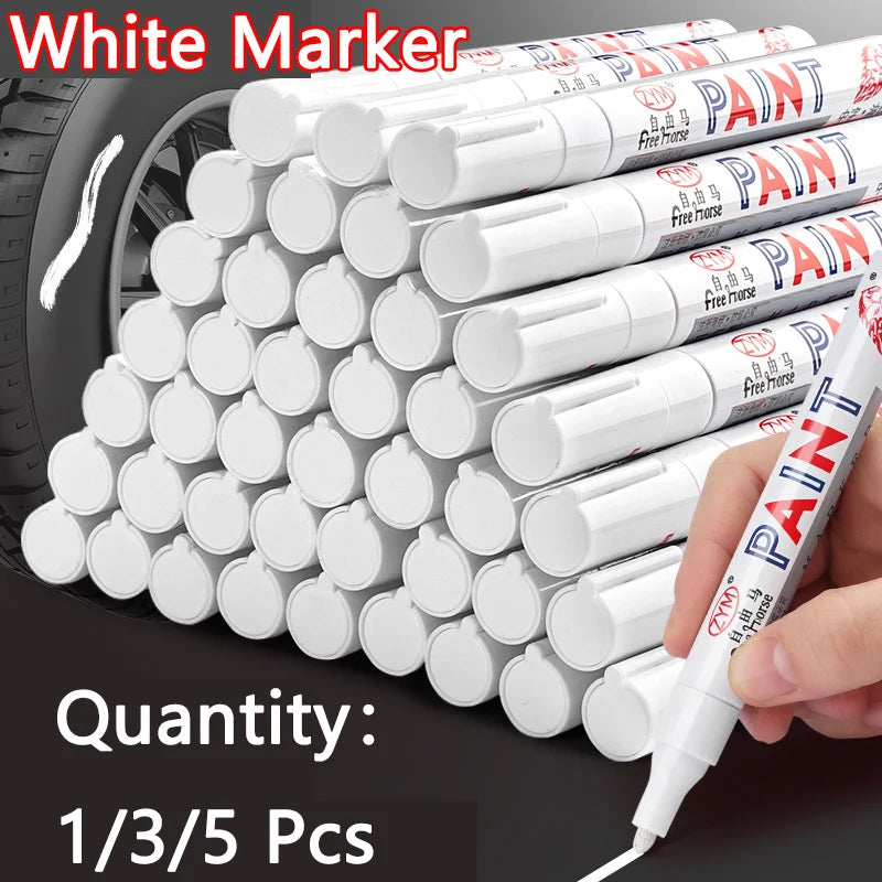 White Opaque Oily Waterproof Gel Marker Pen - Multi Nib Sizes 0.8/1.0/2.0/2.8mm for DIY, Graffiti, Sketching