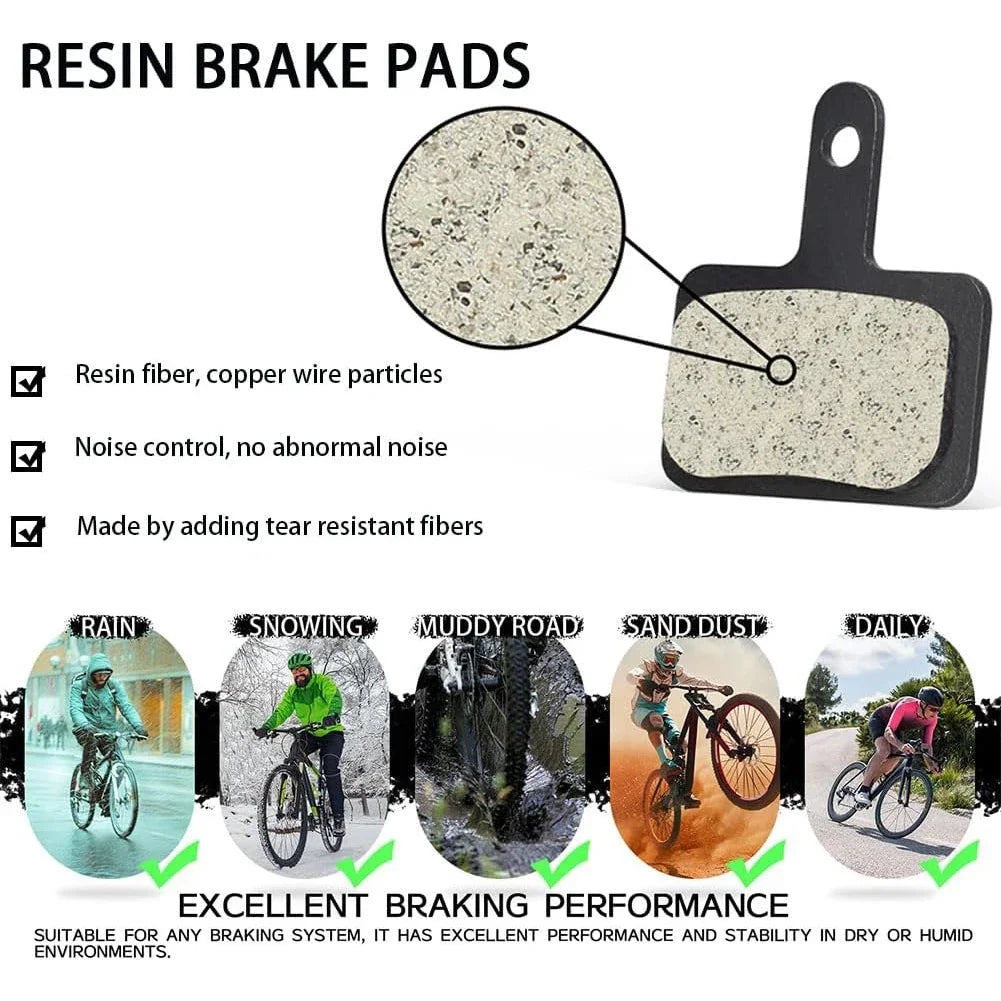 Resin Hydraulic Disc Brake Pads – Wear-Resistant MTB Brake Pads, Universal Fit for Hydraulic Disc Calipers