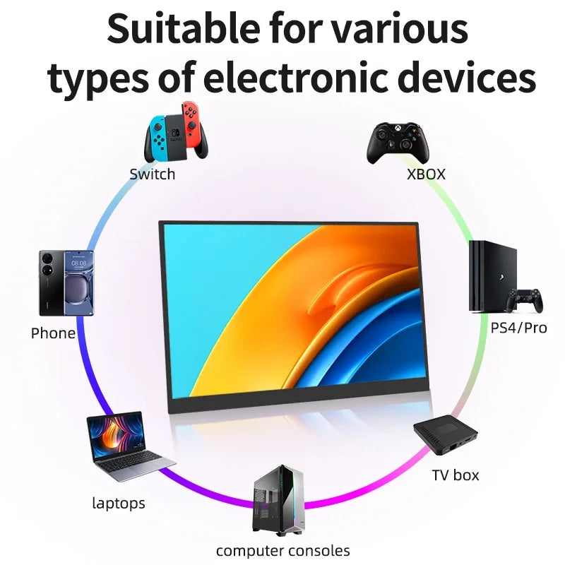 14.1-inch (36 cm) Portable IPS Monitor — Touchscreen Option, 1920x1200 WUXGA, USB-C & HDMI for Laptop, Xbox, PS4/PS5, Switch