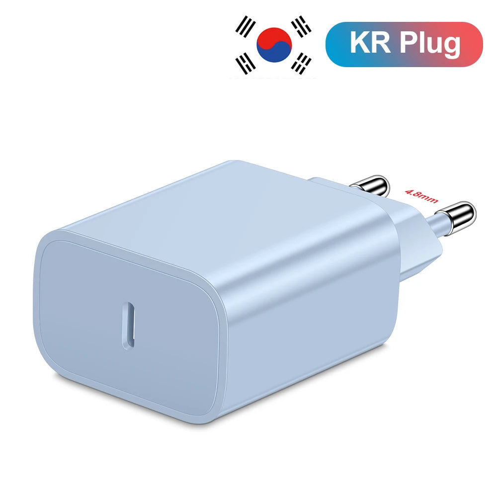 20W USB-C PD Fast Charger with USB-C Cable — 1-Port Wall Adapter for iPhone 15, Samsung S23 Ultra, Xiaomi Redmi Note 12