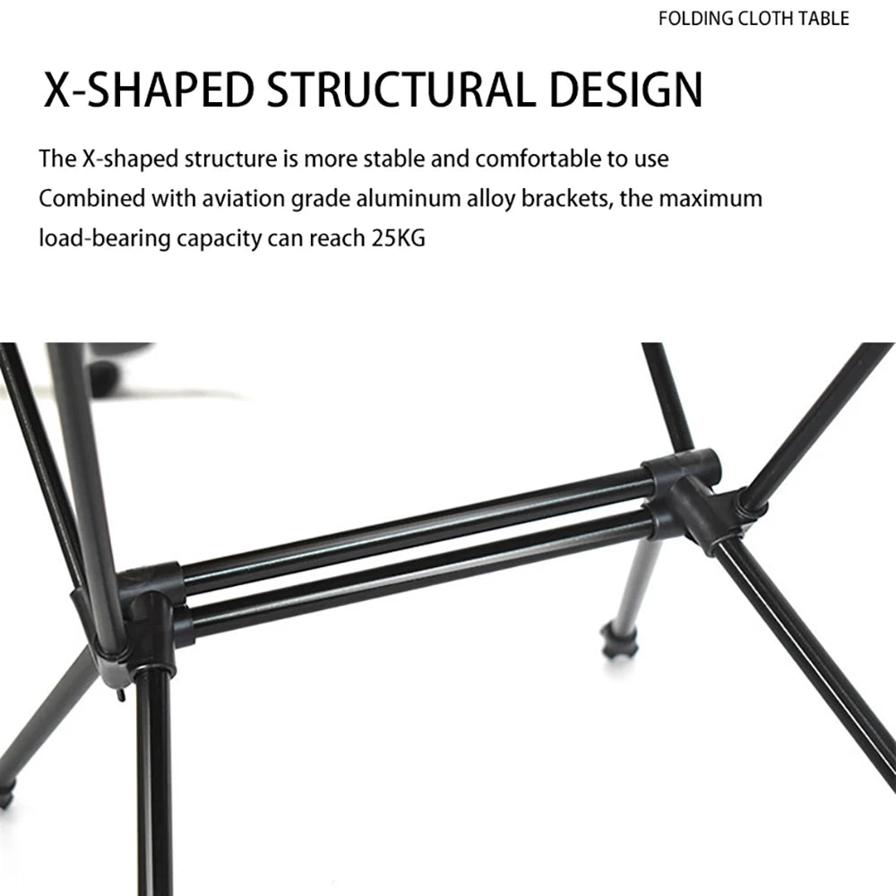 Portable Folding Camping Table Lightweight Oxford Fabric & Aluminum Picnic Desk for Outdoor Fishing Hiking