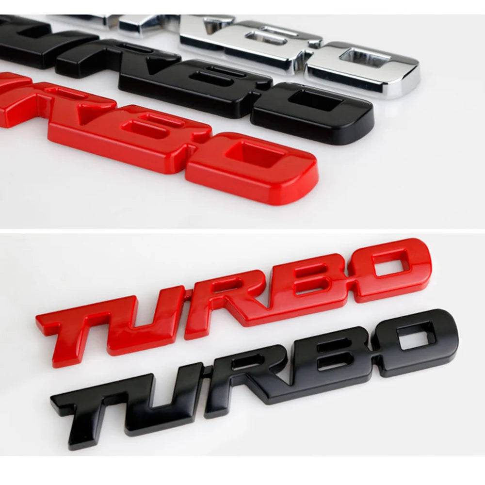 3D Turbo Boost Emblem Badge Car Sticker Chrome Zinc Alloy 9.7 x 1.1 cm (3.82 x 0.43 in)