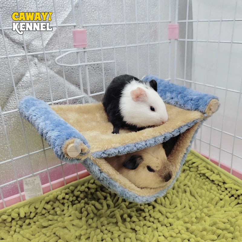 Pet Hammock for Small Animals – Double-Thick Plush Hanging Bed for Hamsters, Mice & Rats | Warm Nest Sleeping Bag, Two Sizes (20×14×10 cm / 7.9×5.5×3.9 in; 26×18×12 cm / 10.2×7.1×4.7 in)