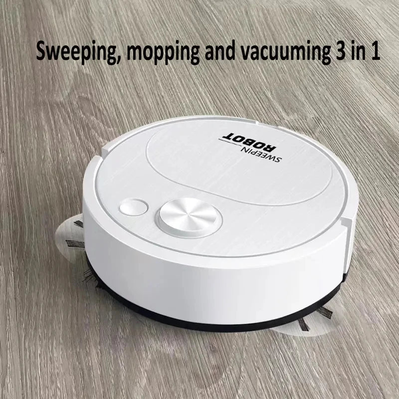 3-in-1 Mini Robot Vacuum Cleaner with Mopping & USB Charging 1500Pa Smart Wireless Floor Sweeper for Home & Office