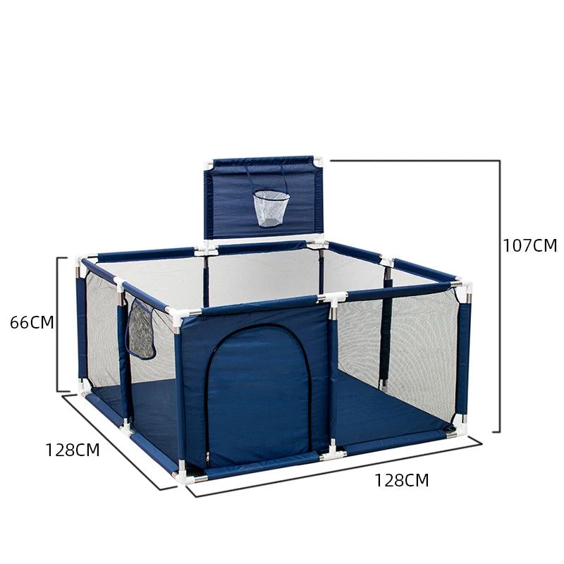 Baby Playpen Indoor Play Yard Portable Safety Fence & Activity Gym, Large Multi-Panel (Blue/Green/Red/Pink)