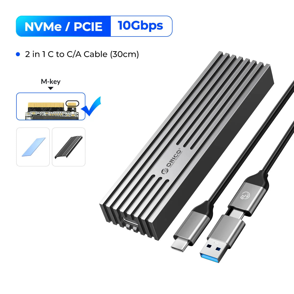 USB4 40Gbps NVMe M.2 SSD Enclosure — USB-C External PCIe 3.0 x4 Case (Thunderbolt 3/4 Compatible)