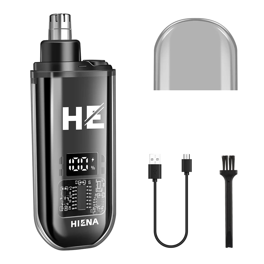 Portable Electric Nose & Ear Hair Trimmer for Men, Rechargeable Mini Pocket Eyebrow Clipper - Painless Grooming