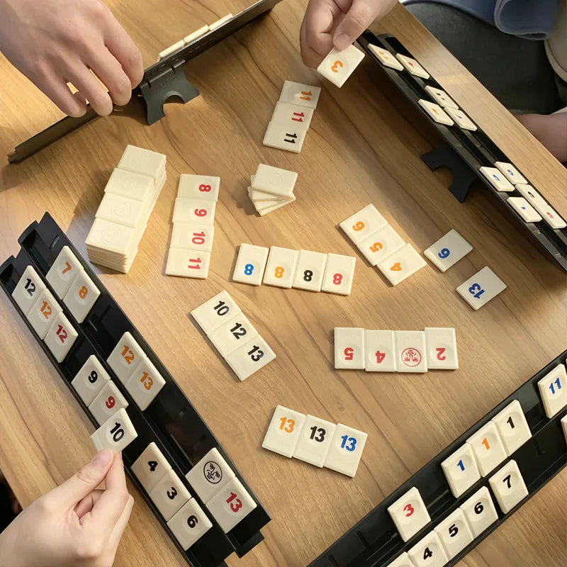 Travel Game Set: Portable Rummy, Mahjong & Number Card Games for Adults — Party & Leisure