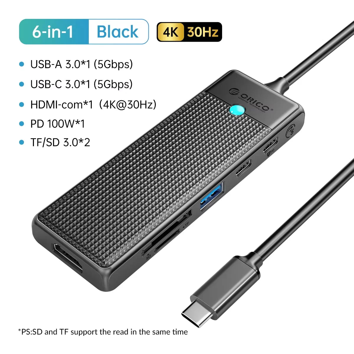 2.5-Inch SATA to USB3.0 Type-C HDD Enclosure — Tool-Free External Hard Drive Case (Up to 6TB, UASP)