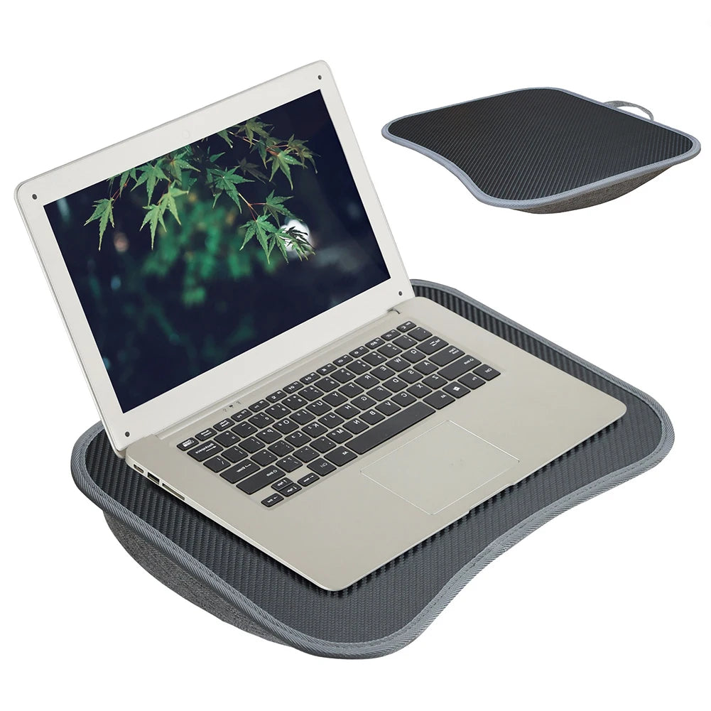 Laptop Lap Desk for 13–15 Inch (33–38 cm) Laptops — Padded Lapdesk with Soft Pillow Cushion, Handle & Writing Tray for Couch, Work & Gaming