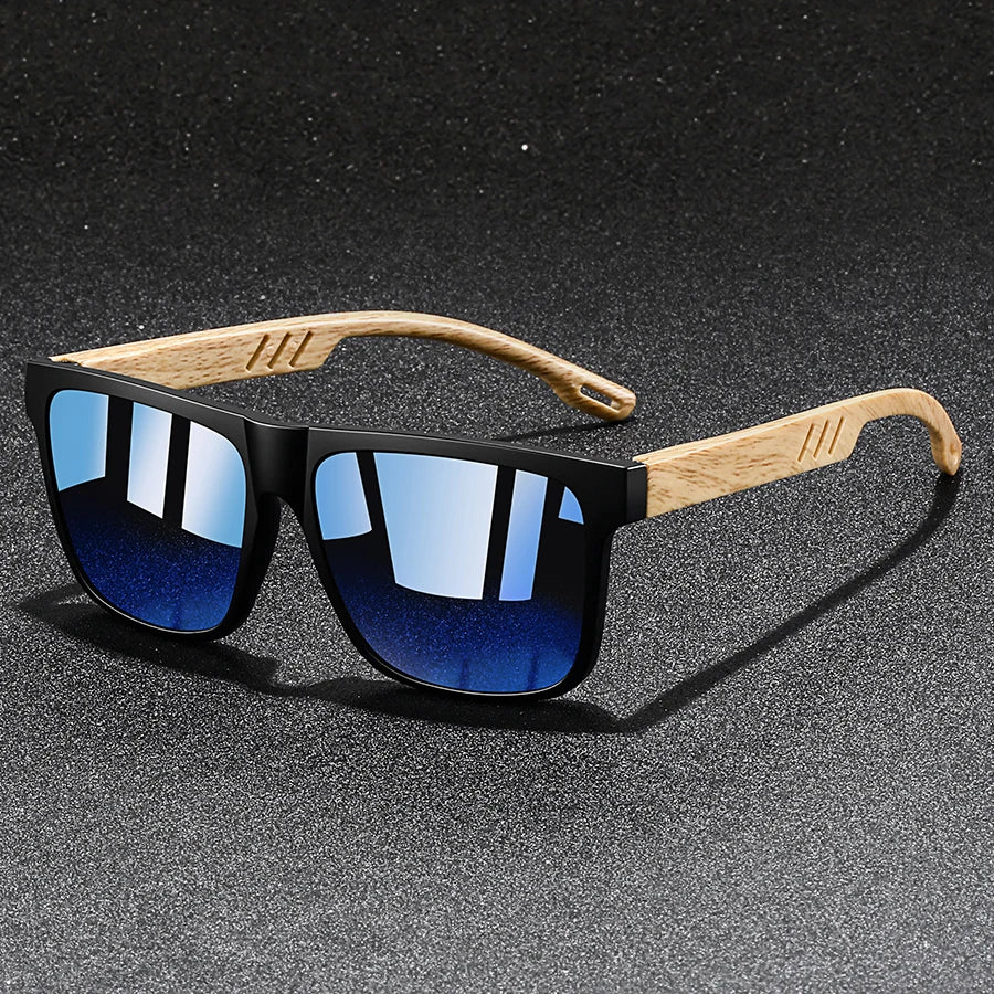 Vintage Square Frame Sunglasses for Men & Women - UV400 Mirror Lens Unisex Driving & Fishing Eyewear
