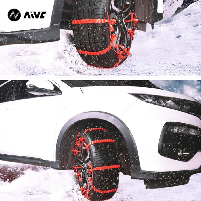 Universal Anti-Slip Snow Chains for Cars & Motorcycles — 95 cm (37.4 in) Emergency Tire Traction Straps for Snow, Mud & Off-Road