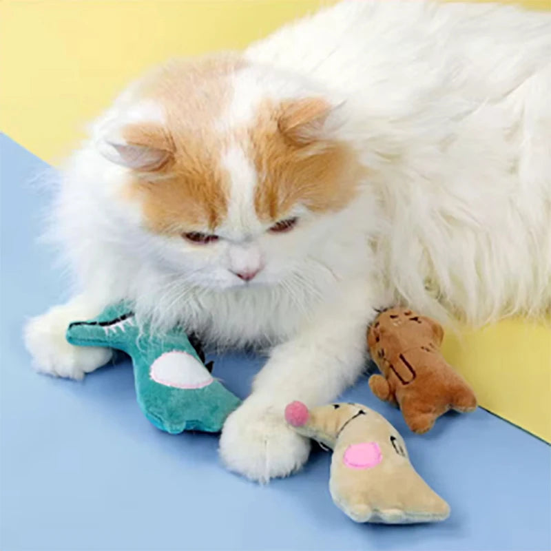 Catnip Plush Cat Toy – Cartoon Animal Dental Chew & Anti-Bite Soft Toy for Cats, Interactive Soothing Home Play