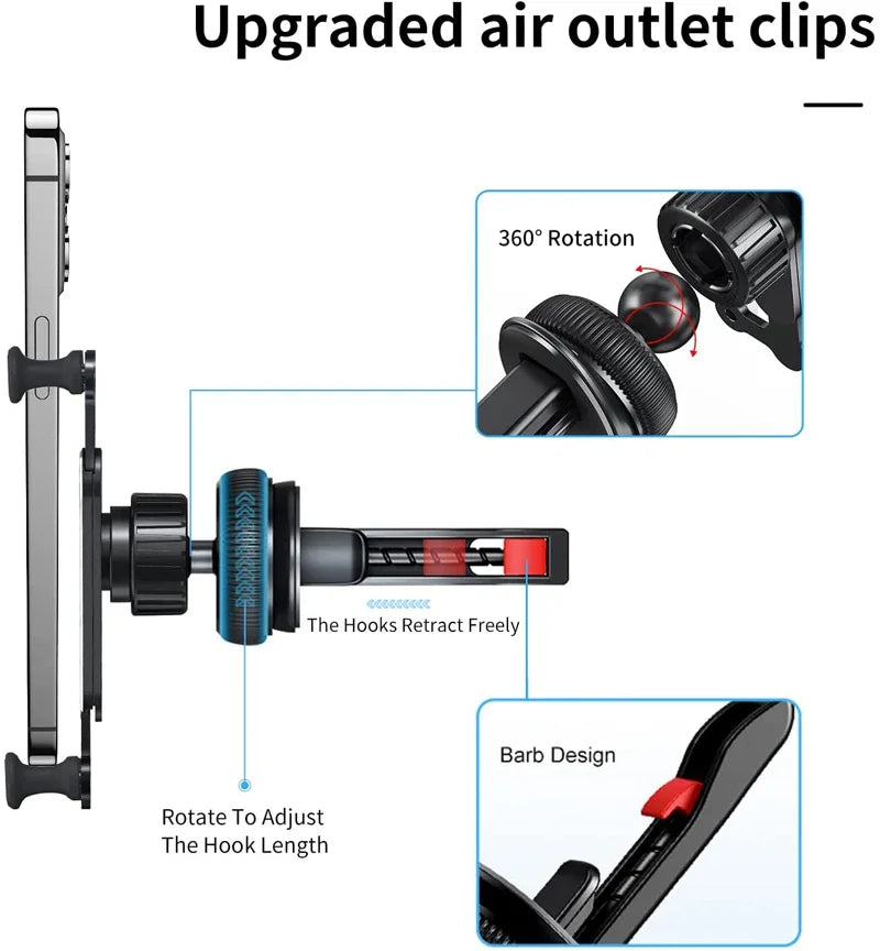 Universal Vent Gravity Car Phone Mount – One-Handed Holder for Foldable & 4.7–6.7 in (12–17 cm) Smartphones