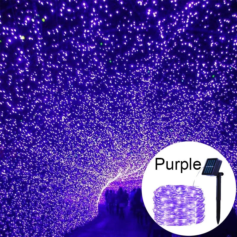 Outdoor Solar LED Fairy String Lights 32 m (105 ft) 300 LED Copper Wire Waterproof IP66 8 Modes Garden Patio Christmas