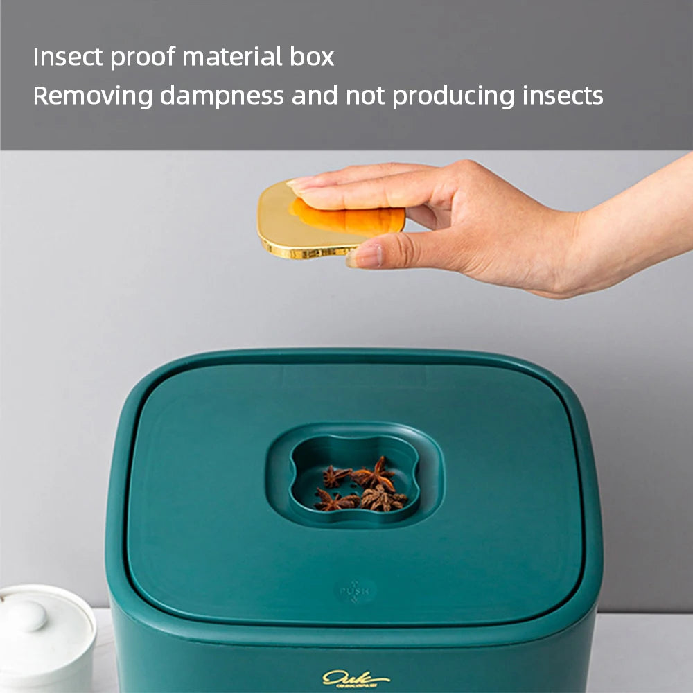 Airtight Pest-Proof Rice & Grain Storage Container — 5 kg / 10 kg (11 lb / 22 lb) Moisture-Proof Kitchen Bin with Double Silicone Seal, Pet Food Dispenser