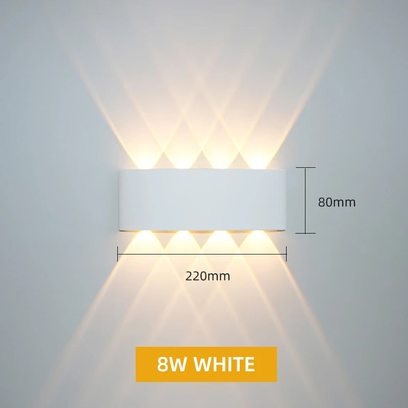 Aluminum LED Wall Light IP65 Waterproof Up/Down Wall Sconce, Outdoor & Indoor 2W-12W for Garden Patio Porch Bedroom Living Room Stairs