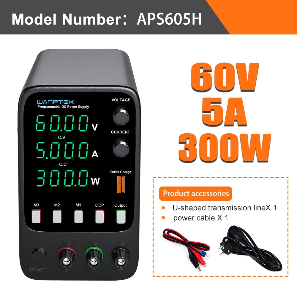 Adjustable DC Bench Power Supply 30V 10A Digital Display | 60V 5A & 120V 3A Options