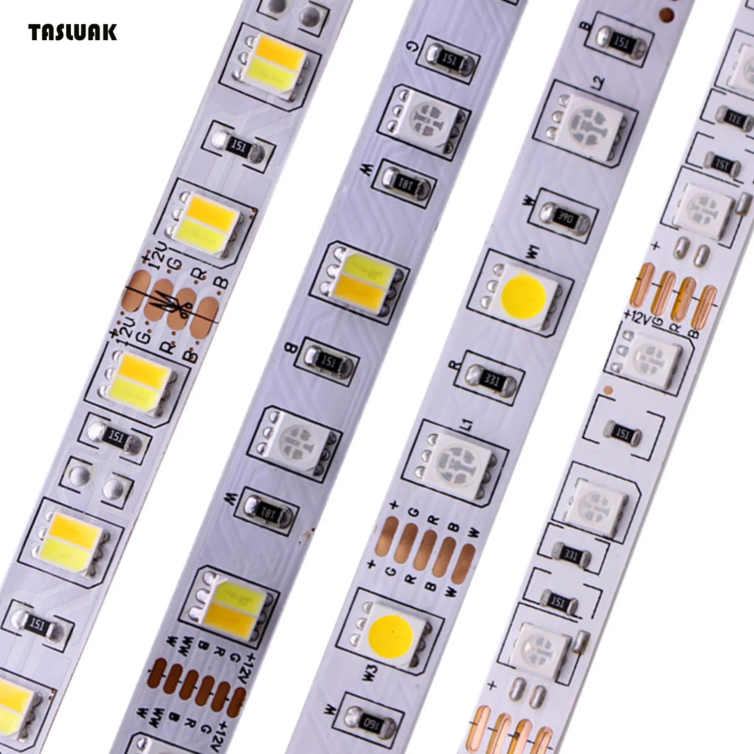 5M (16.4 ft) 300-LED 5050 SMD RGB / RGBW / RGBWW / RGBCCT Flexible LED Strip Light — 12V / 24V, IP20/IP65/IP67