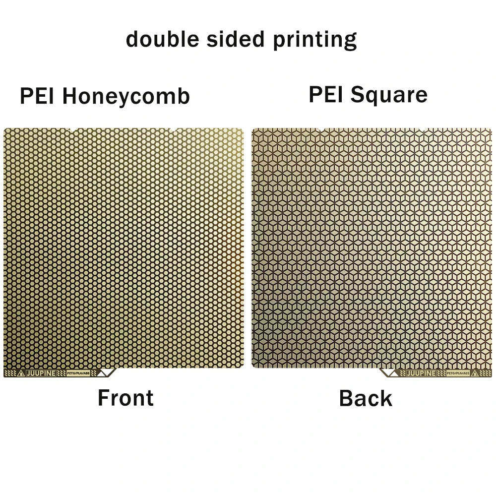 264 x 276 mm (10.4 x 10.9 in) Double-Sided PEI Spring Steel 3D Printer Build Plate – Textured Removable Heatbed