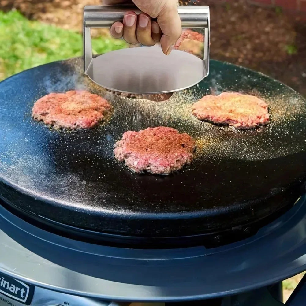 Stainless Steel Smash Burger Press – Heavy-Duty Non-Stick Patty Maker for Grill & BBQ