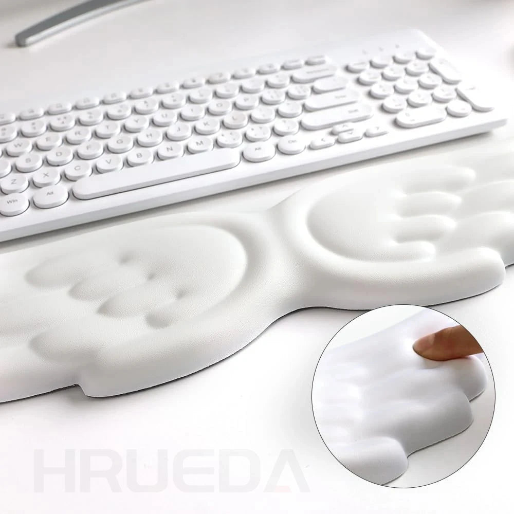 Ergonomic Angel Wing Memory Foam Keyboard & Mouse Wrist Rest Set — Non-Slip Wrist Support for Laptop & PC